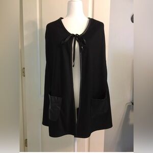 Silva Cape with Faux Leather Trim Small